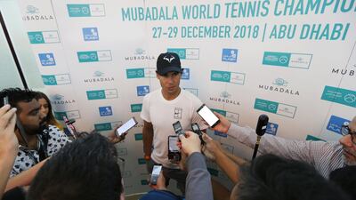 Having faced the media on Thursday in Abu Dhabi, Rafa Nadal starts his Mubadala World Tennis Championship challenge on Friday. EPA