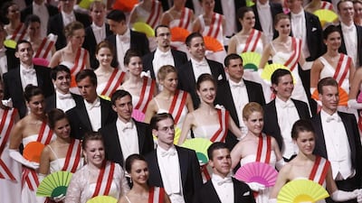 Debutantes dance during the Fete Imperiale summer ball at Spanische Hofreitschule on June 27, 2014 in Vienna, Austria. Alex Domanski / Getty Images)