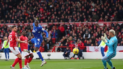 Abdoulaye Doucoure of Everton scores their second goal. Getty