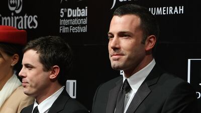 Actor brothers Casey and Ben Affleck at the opening night gala at the Dubai International Film Festival in 2008. Getty Images