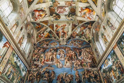Michelangelo’s frescoes in the Sistine Chapel. Getty
