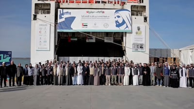 The Sheikh Mohammed bin Rashid Humanitarian Ship was carrying aid supplies for the people of Gaza. Wam