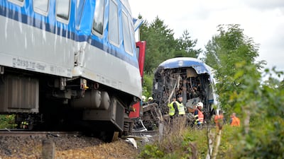 Two trains have collided near the town of Domazlice in the Czech Republic. AP