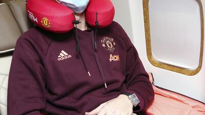 Nemanja Matic of Manchester United on the plane ahead of their flight to Turin. Getty
