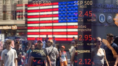 Stock market information displayed at the Nasdaq market site in New York. Bloomberg