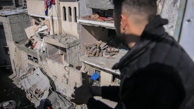 The remains of a residential building after an Israeli air strike in Rafah, southern Gaza. Bloomberg