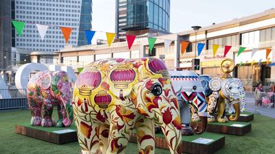 As part of the celebrations, there are now 50 beautifully painted life-sized baby elephant sculptures on show as an open-air exhibition until Friday, November 29, as part of the mall's fourth annual Imagine show. Photo: Reem Mohammed / The National