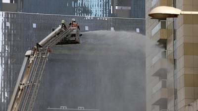 Around 16 floors on the north-facing side of the building were affected, with some balconies completely burnt while several others on the west-facing were also damaged.
