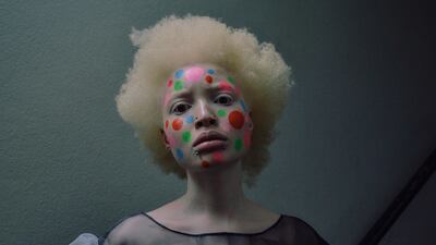 A model at the Vin + Omi show on February 17, 2022. Getty Images