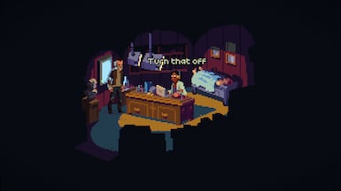 Expressive pixel art, strong voice acting and sharp narration sustain the atmosphere in The Drifter. Photo: Powerhoof