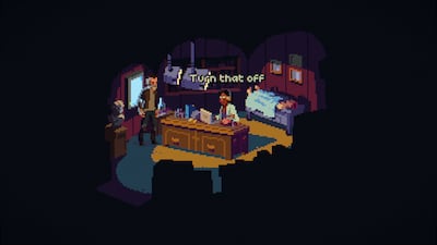 Expressive pixel art, strong voice acting and sharp narration sustain the atmosphere in The Drifter. Photo: Powerhoof