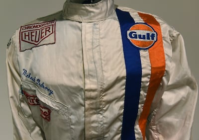 Steve McQueen's racing suit, worn in the movie Le Mans. AFP