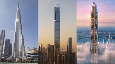 Burj Khalifa, Burj Azizi and Six Senses Residences - Dubai towers and projects that symbolise a boom in property spending by ultra high net worth individuals. Photo: The National / Azizi / Six Senses