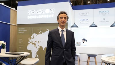 Omar El Hamamsy, group chief executive of Orascom Development Holding, at Cityscape in Dubai. Pawan Singh / The National
