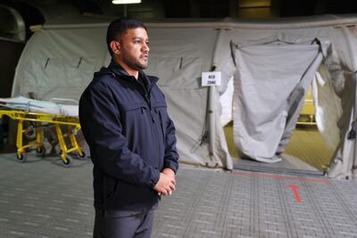 Dr Ali Rashed Al Danhani, deputy medical director of the UAE floating hospital docked off Al Arish. Pawan Singh / The National