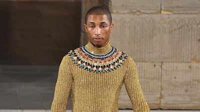 Pharrell Williams walks the runway during the Chanel Metiers D'Art 2018-19 Show at The Metropolitan Museum of Art on December 04, in New York City. AFP