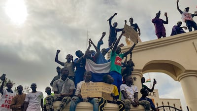 Supporters of Niger's junta protest against perceived foreign interference in Niamey. AP