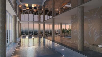 The indoor swimming pool at Aykon Nine Elms. Courtesy Damac
