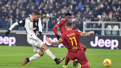 Juventus' Rodrigo Bentancur makes it 2-0. EPA
