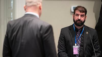 David Grubbs speaks about mobile phone records during Mr Murdaugh's trial, which is proving to be crucial evidence. AP