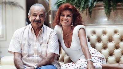 This picture taken in Monaco on August 15, 1986 shows Milva, and Argentine composer and musician Astor Piazzolla posing during a photo session. AFP