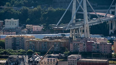 Morandi bridge in Genoa, Italy. The toll operator Atlantia's shares have taken a beating. Bloomberg