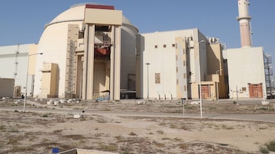 A handout photo made available by the presidential office of the Bushehr nuclear power plant, in city of Bushehr, southern of Iran, 08 October 2021. EPA