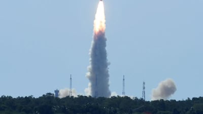 The Indian Space Research Organisation's satellite is launched from Sriharikota. Arun Sankar/AFP