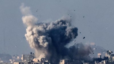 Smoke billows over the Gaza Strip on Saturday after a temporary truce between Israel and Hamas ended. AFP