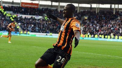 Centre forward: Dame N’Doye, Hull City. The recent signing marked his 30th birthday in style with the vital late winner as Hull beat relegation rivals QPR. (Photo: Nigel Roddis / Getty Images)