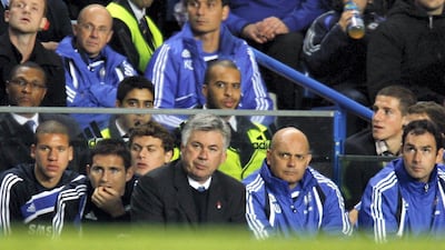Frank Lapmard alongside Carlo Ancelotti at Stamford Bridge when the Italian was Chelsea manager in 2009