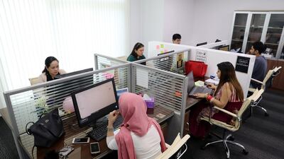 Reseacrh says dual-career couples struggle to find a work-life balance. Pawan Singh / The National