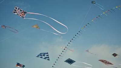 Kites dot the sky as part of the Hermes Kite Festival in Dubai. Photo: Hermes
