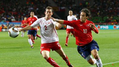 Stephan Lichtsteiner, right-back (Juventus); age 30; 61 caps. Nicknamed “Forrest Gump” thanks to his storming runs down the right flank, the feisty right-back completed an apprenticeship in banking when he was a young player at Grasshoppers Zurich. Has won successive Serie A titles with Juventus since his move to Turin in 2011. Plays on the flank of a five-man midfield for his club and at right back of a four-man defence for his country. Martin Rose / Getty Images
