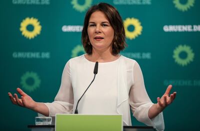 Green party leader Annalena Baerbock is Mr Laschet's main rival for the chancellery. EPA