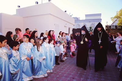 Aram I, head of the Armenian Apostolic Church, opens a community centre in Abu Dhabi. Courtesy: Motivate