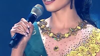 Ayoub floored judges and audiences with her answer in the decisive final question. Photo: Miss Earth