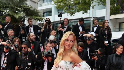 Doukissa Nomikou in strapless florals. Getty Images