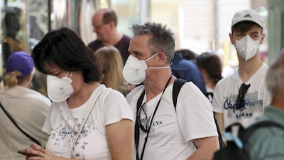 Visitors continue to flock to Dubai Gold Souq in Deira despite the coronavirus outbreak. Pawan Singh / The National