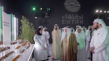 Sheikh Dr Sultan bin Mohammed Al Qasimi, Ruler of Sharjah, at the inauguration of Mleiha Dairy Factory and Farm. Wam