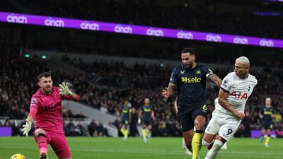 Tottenham Hotspur's Richarlison scores their third goal. AFP