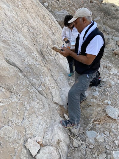 Prof Kosmas Pavlopoulos, of Sorbonne University Abu Dhabi, in the Hajar Mountains. Photo: Sorbonne University