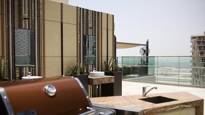 The rooftop lounging area for residents.