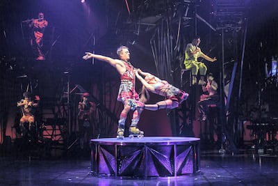 ‘Bazzar’ features a duo roller skating performance. Courtesy Cirque du Soleil