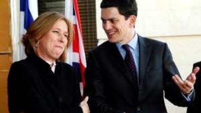 Tzipi Livni, left, pictured with the British foreign secretary David Miliband.