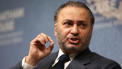 Dr Anwar Gargash said the short-lived optimism after Emir of Qatar's phone call to Saudi Arabia’s Crown Prince was crushed by Doha’s “naive” reaction in the media. In this picture, taken on July 17, 2017, he is speaking at an event at Chatham House in London. Neil Hall / Reuters