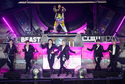 Monsta X performing at MDL Beast in Riyadh in 2019.