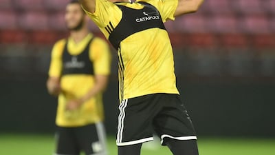 UAE national team train ahead of their World Cup 2022 Qualifier against Thailand. Courtesy UAEFA