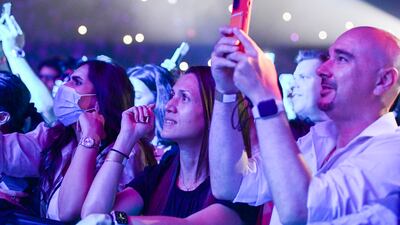 Fans take in the music at the Maroon 5 concert at Etihad Arena.
