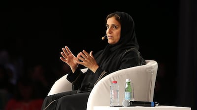 Sheikha Lubna Al Qasimi, Minister of State for Tolerance and president of Zayed University, had a strong message for the attendees at the Global Women’s Forum Dubai at Madinat Jumeirah. Pawan Singh / The National